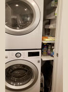 In-unit LG washer &amp; dryer + laundry essentials